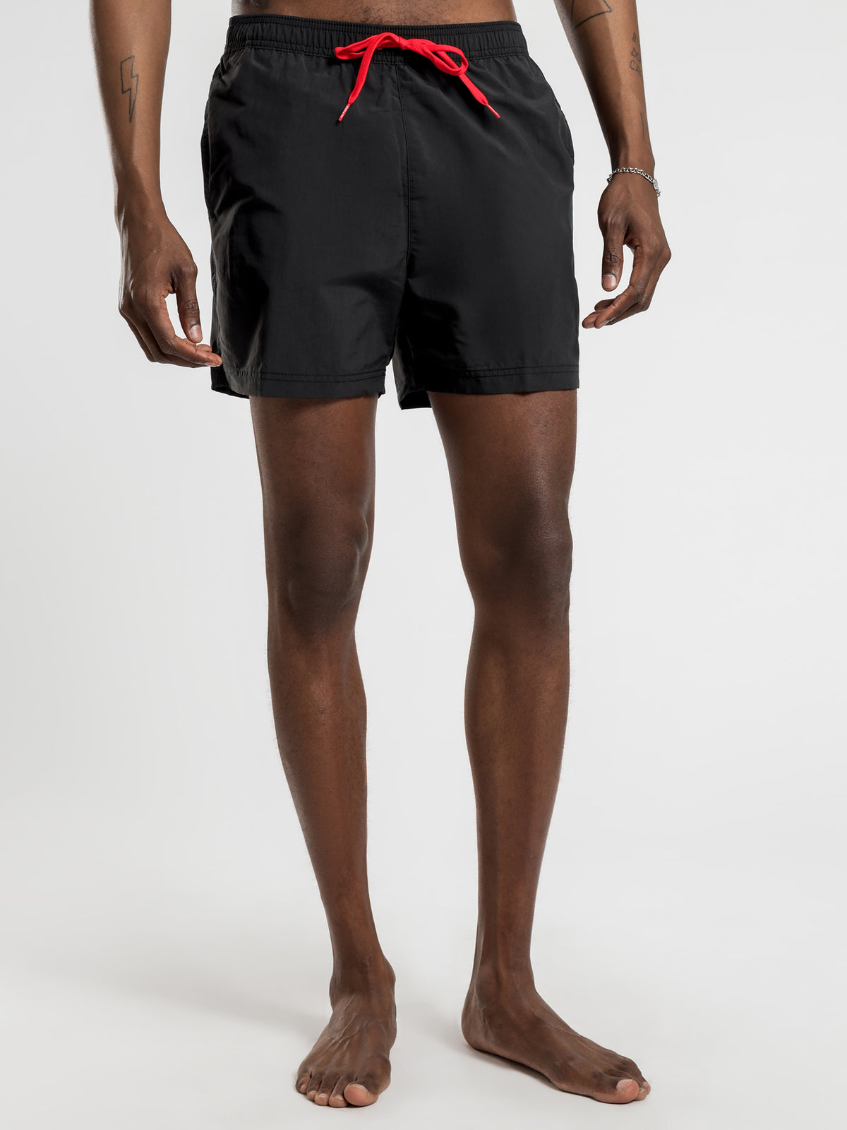 Drawstring Swim Shorts in Black