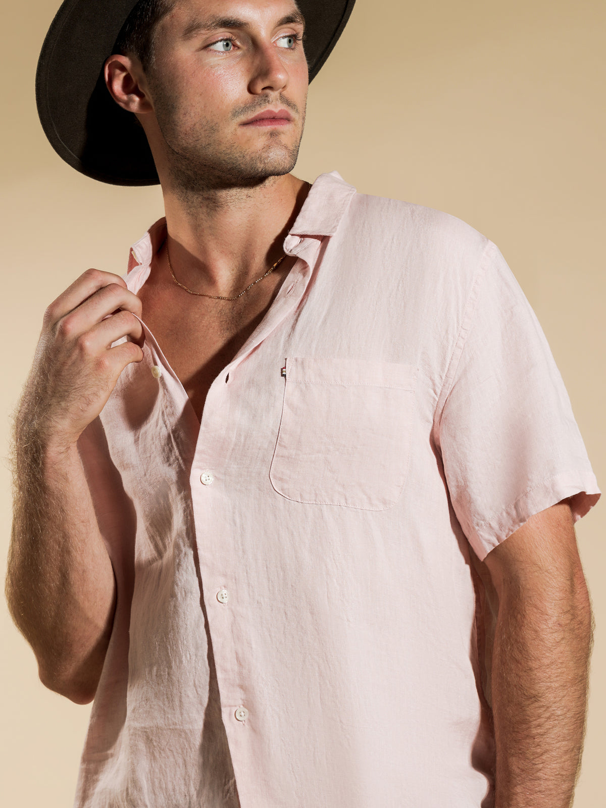 Academy Brand Newport Button Up T-Shirt | Pink