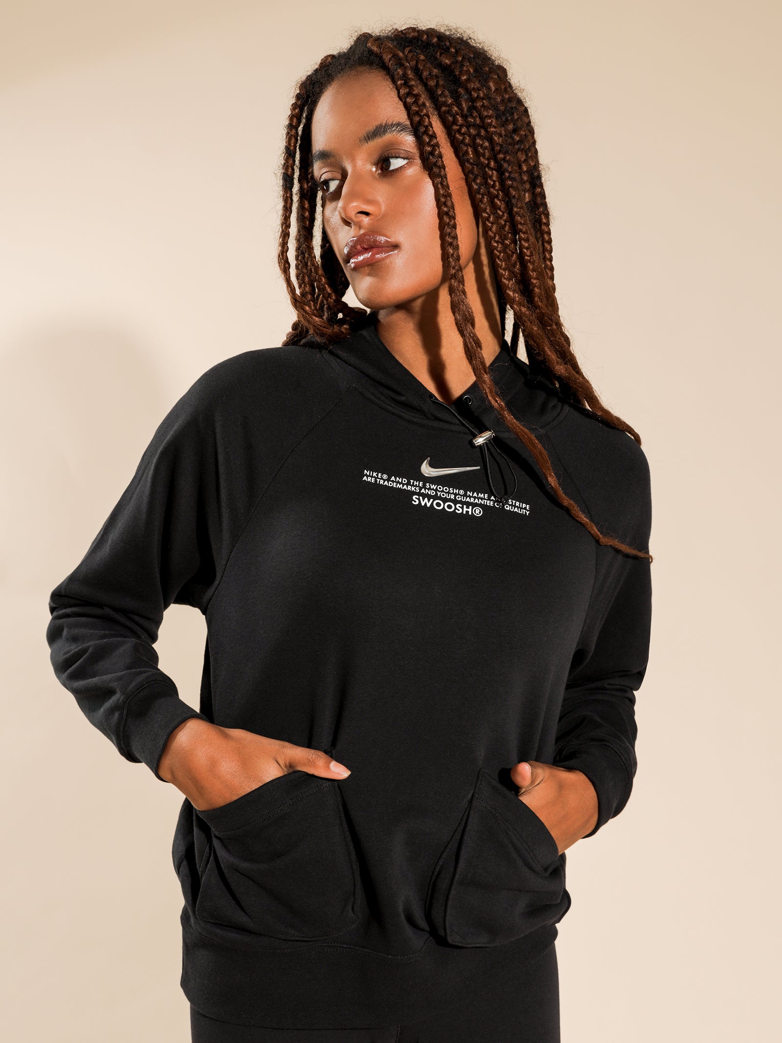 womens black nike oversized hoodie