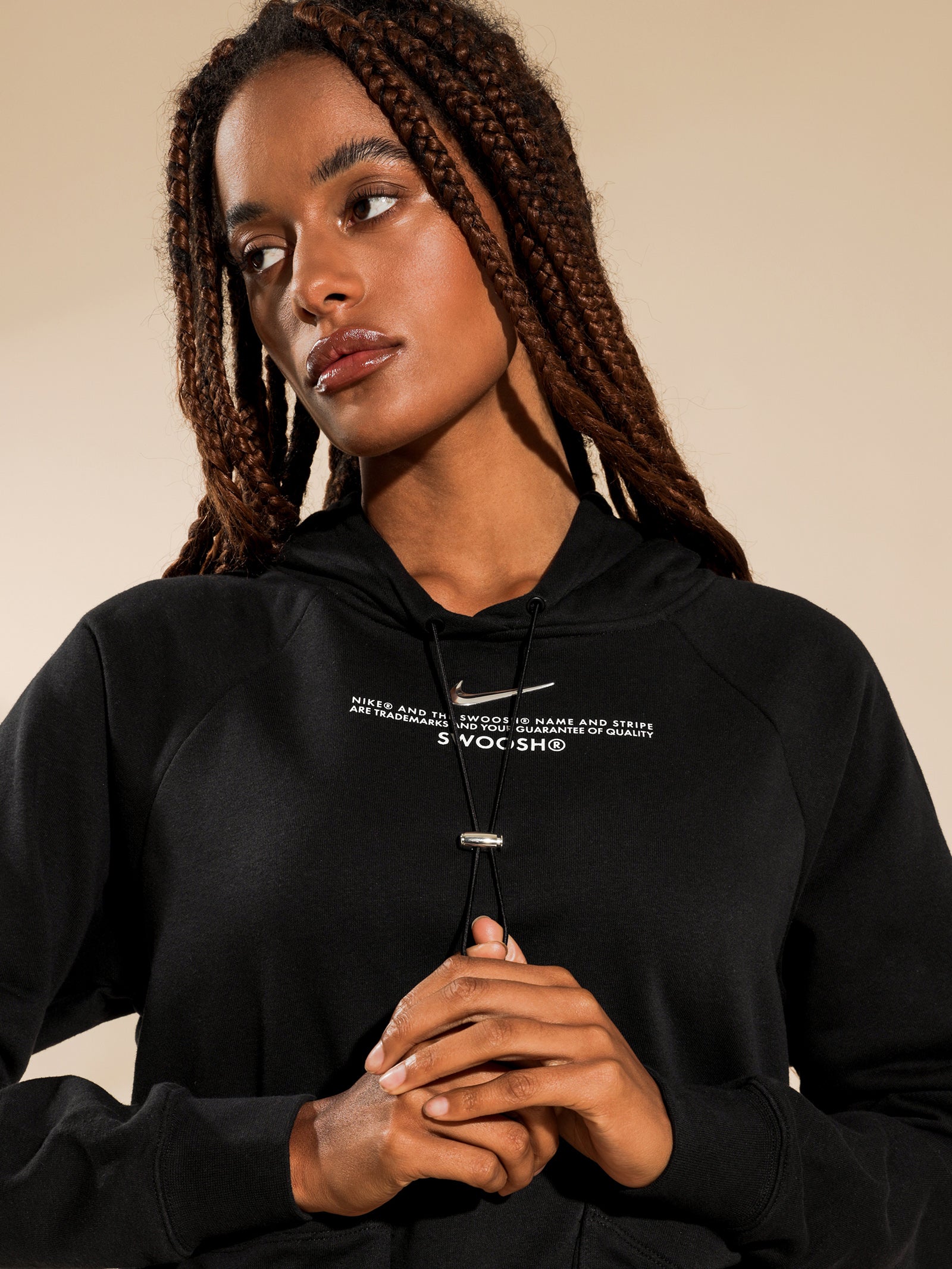 Nike Sportswear Swoosh Hoodie in Black Black/white | Glue Store