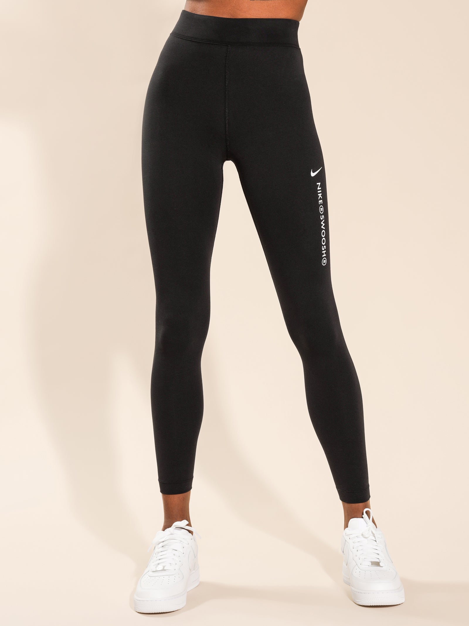 Nike Swoosh Leggings Black/White Glue Store