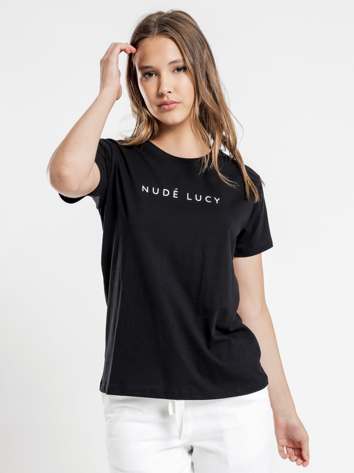 Lucy Slogan T-Shirt in Black