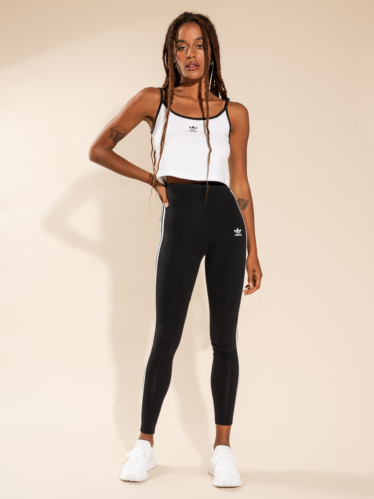 Adidas Spaghetti Strap Top | White/Black