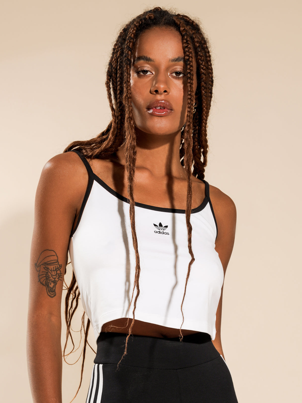 Adidas Spaghetti Strap Top | White/Black