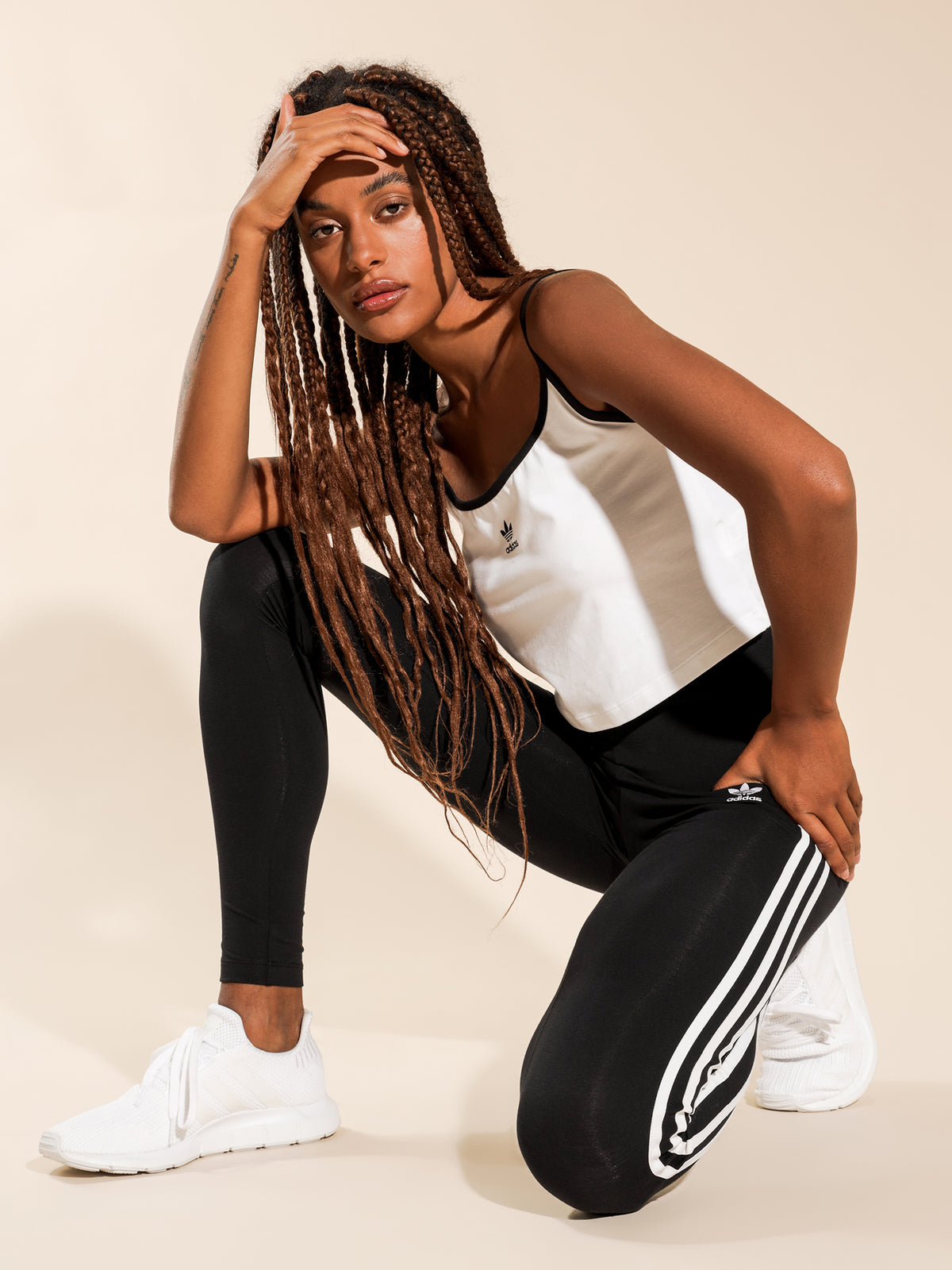 Adidas Spaghetti Strap Top | White/Black