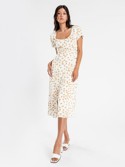 Britt Button Front Midi Dress