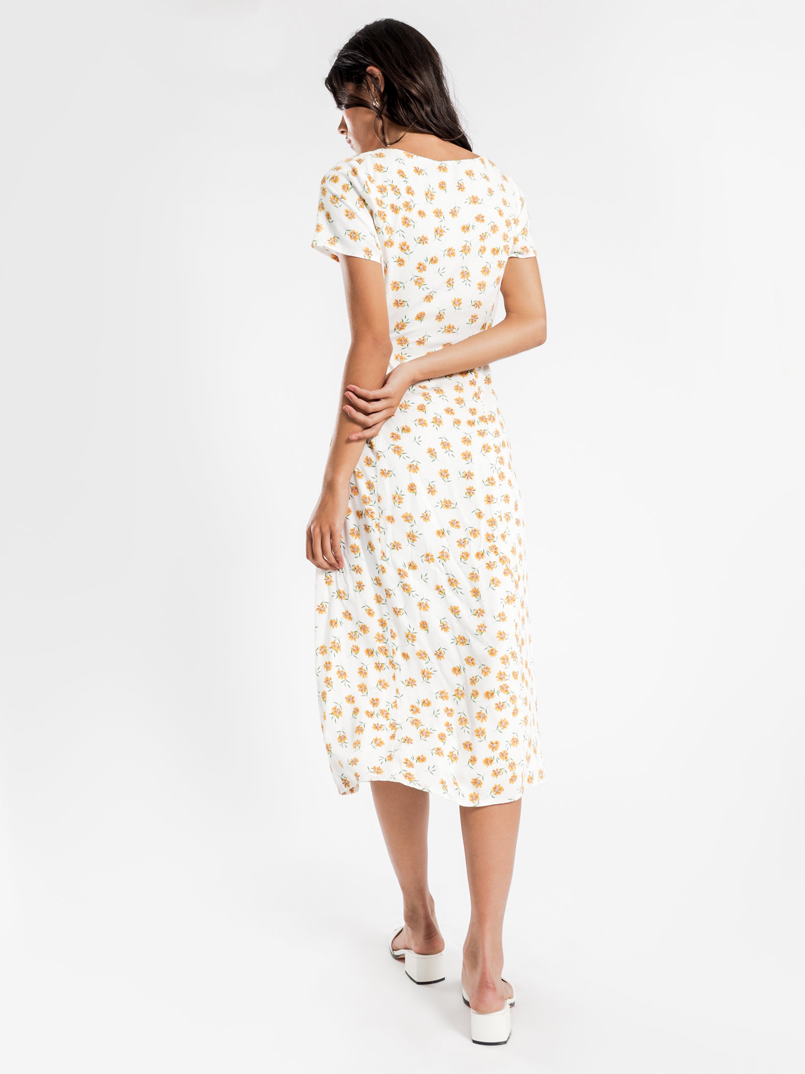 Britt Button Front Midi Dress