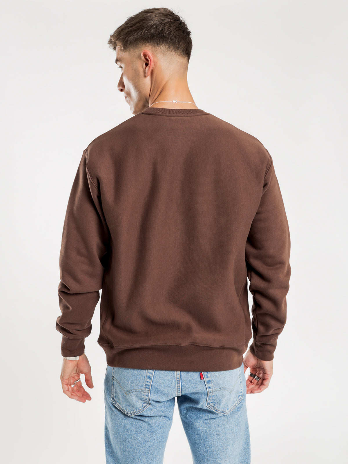 Champion Reverse Weave Crew Fleece Jumper | Brown