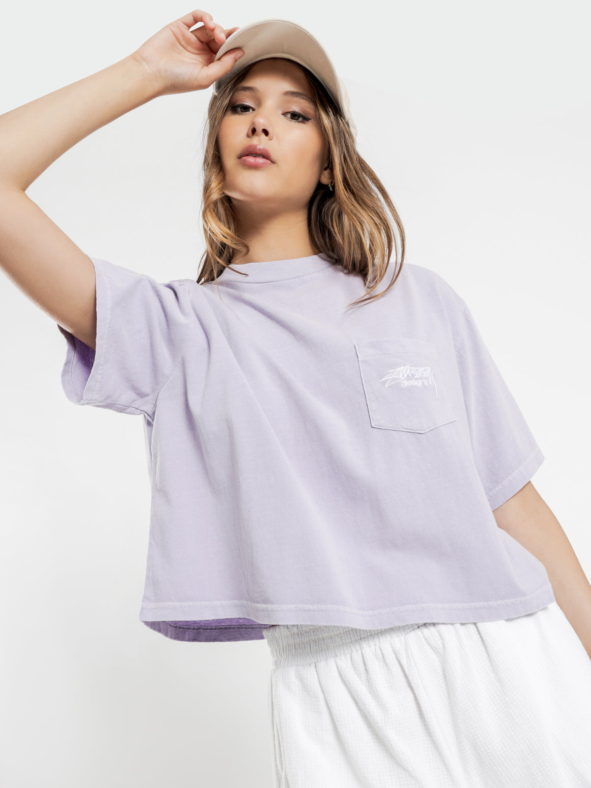 Designs Pocket T-Shirt in Lilac