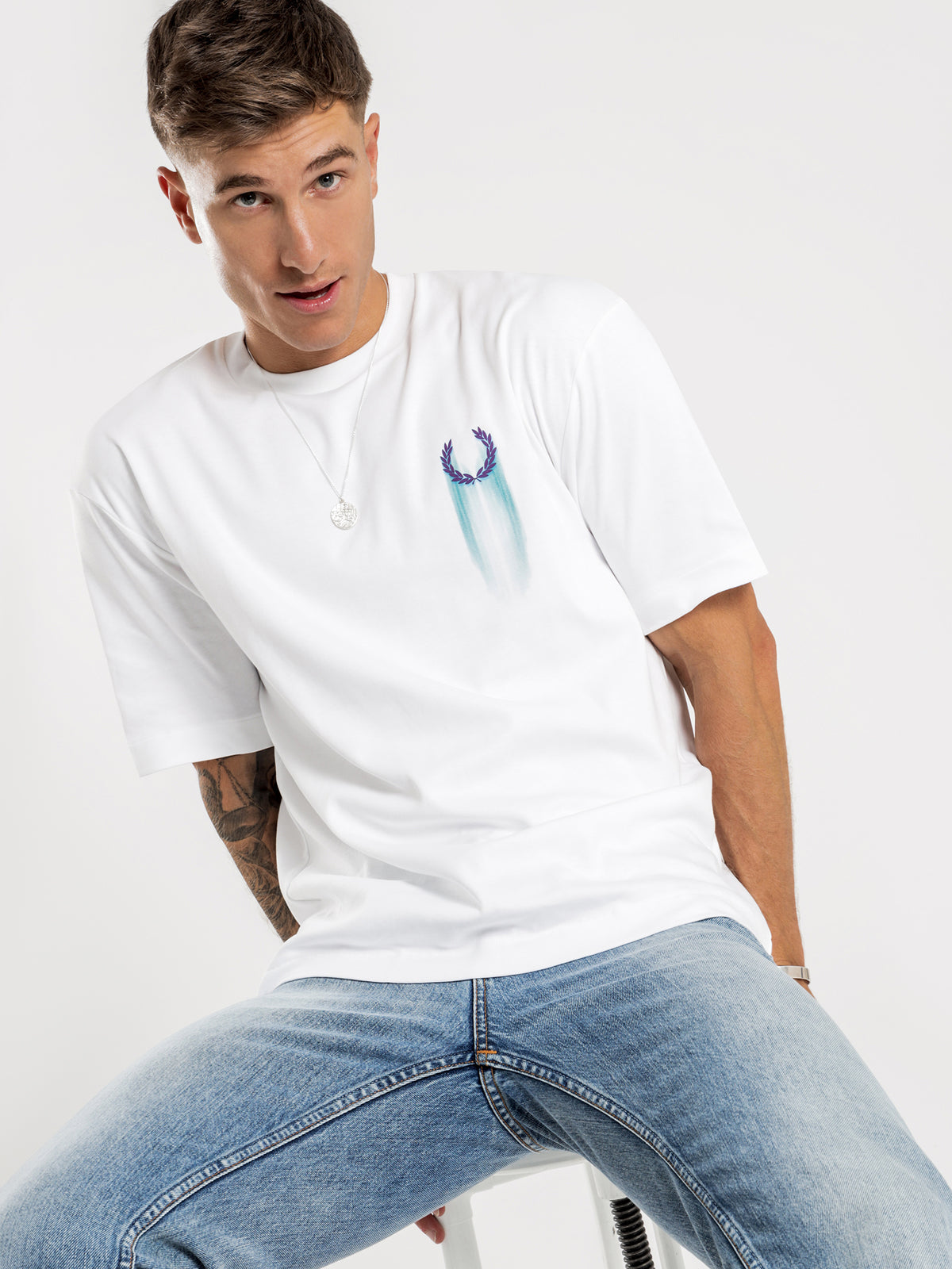Abstract Sport T-Shirt in White