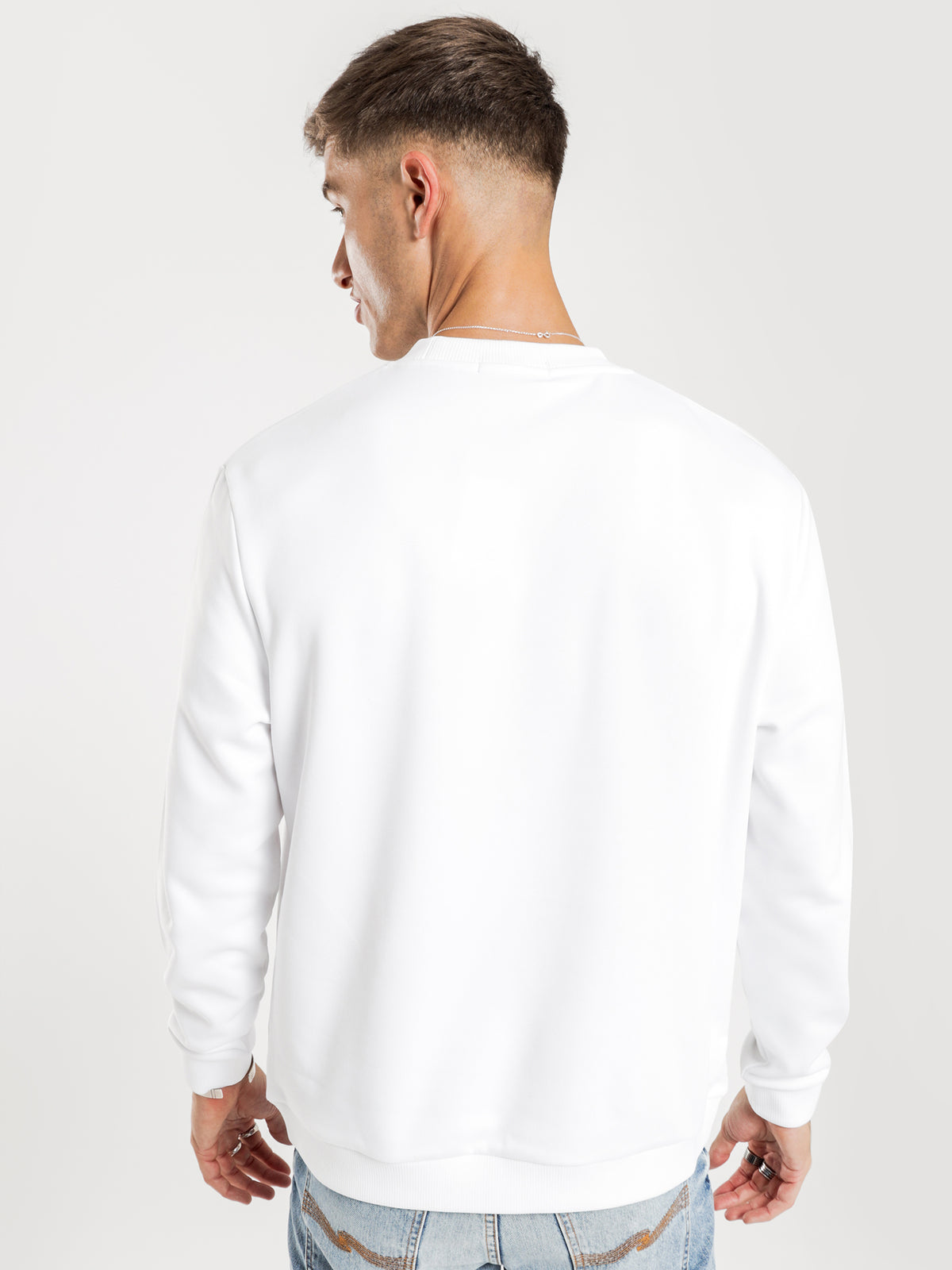 Abstract Sport Sweatshirt in White