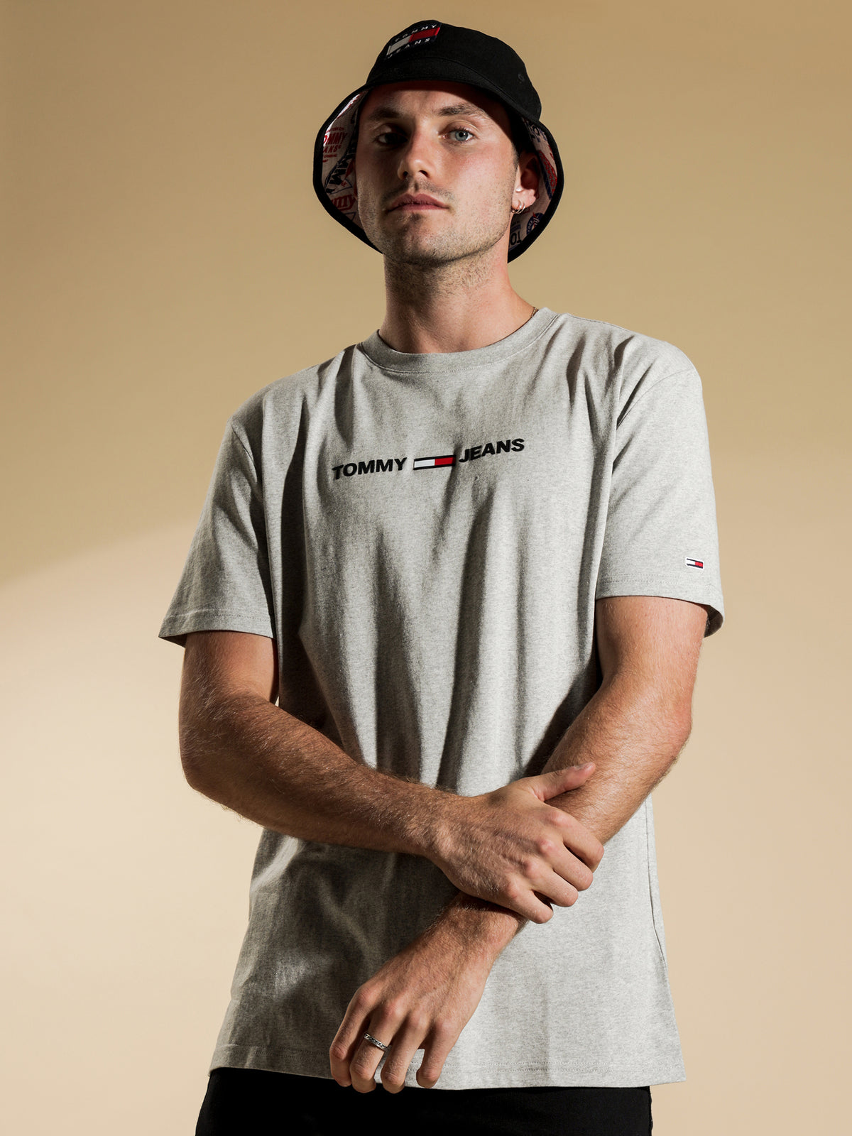 Straight Small Logo T-Shirt in Grey