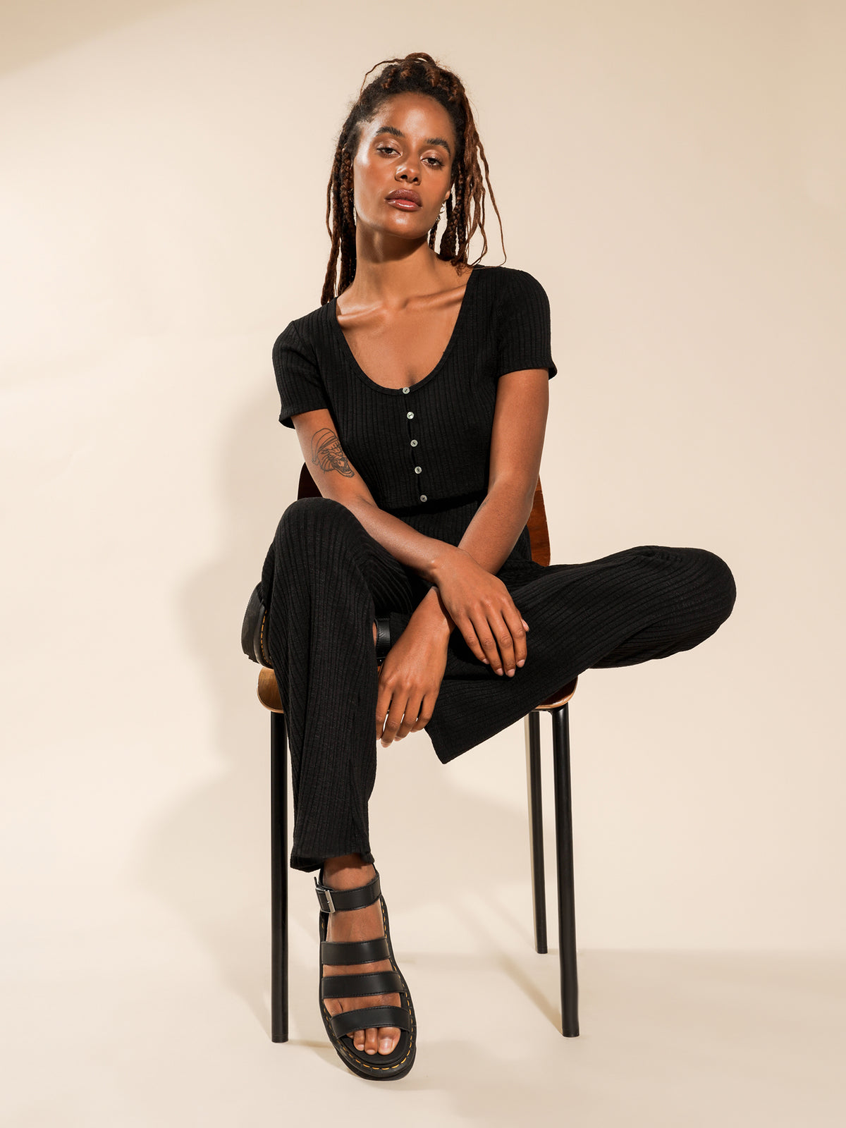 Beyond Her Jada Rib Pants | Black