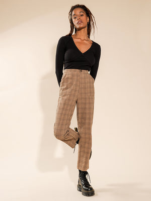 Brown Plaid Pants for Women  Lookastic