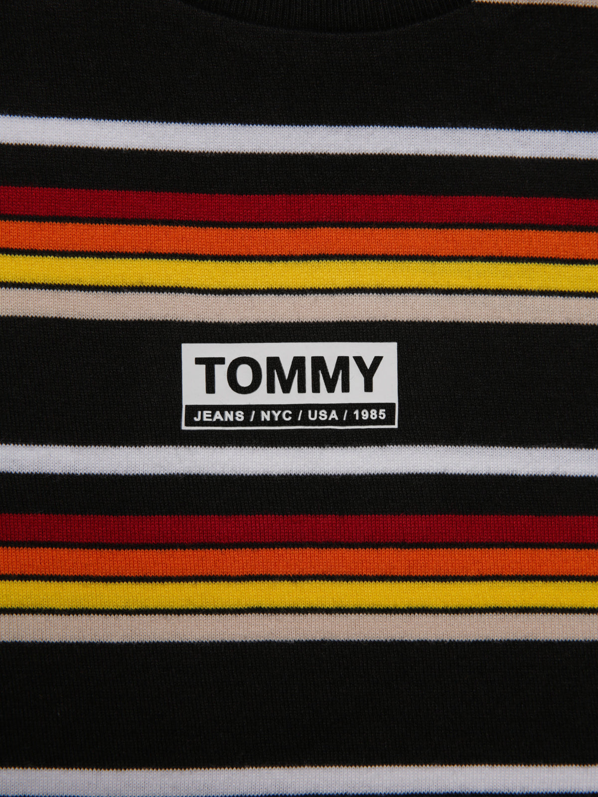 Yarn Dye Stripe T-Shirt in Black &amp; Multi