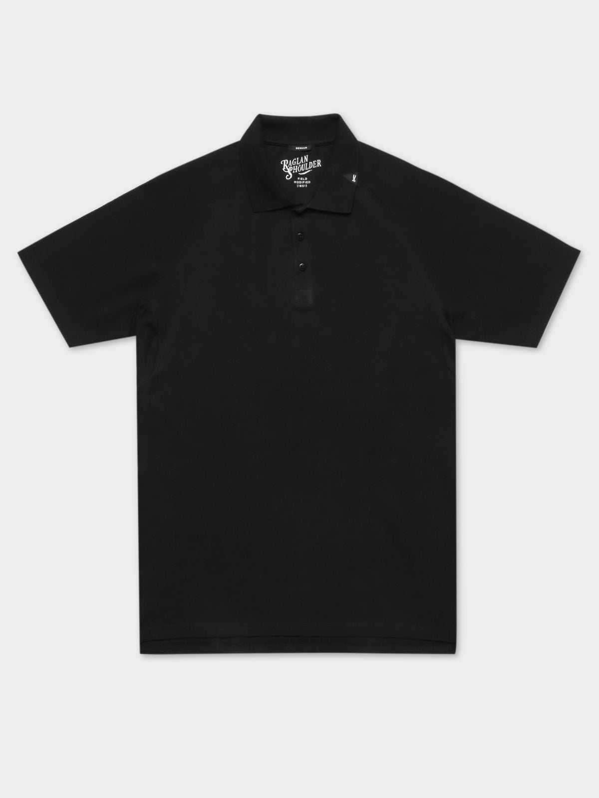 Joey Raglan Polo Shirt in Black