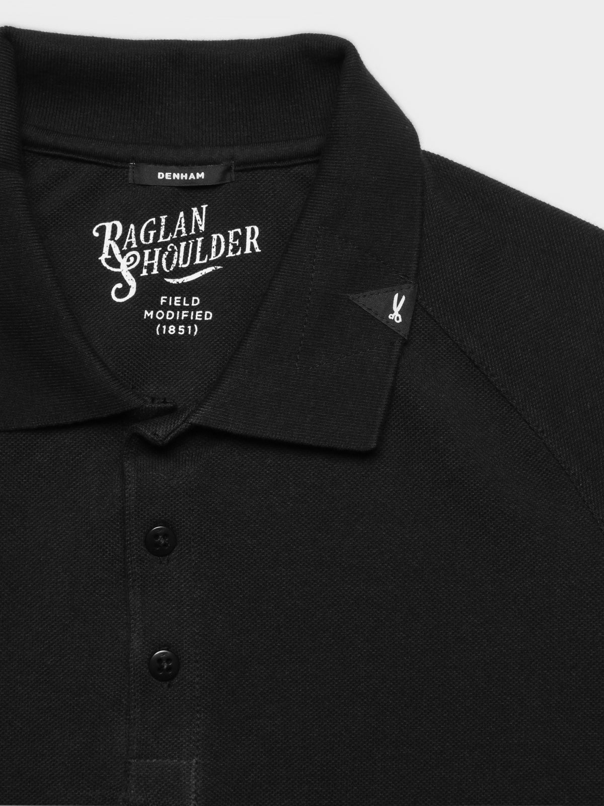 Joey Raglan Polo Shirt in Black