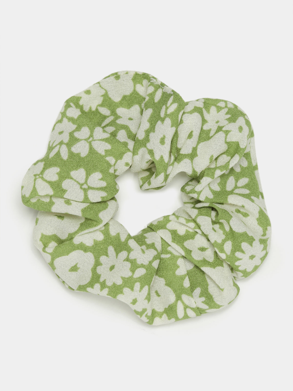 Florence Scrunchie in Green Floral Print