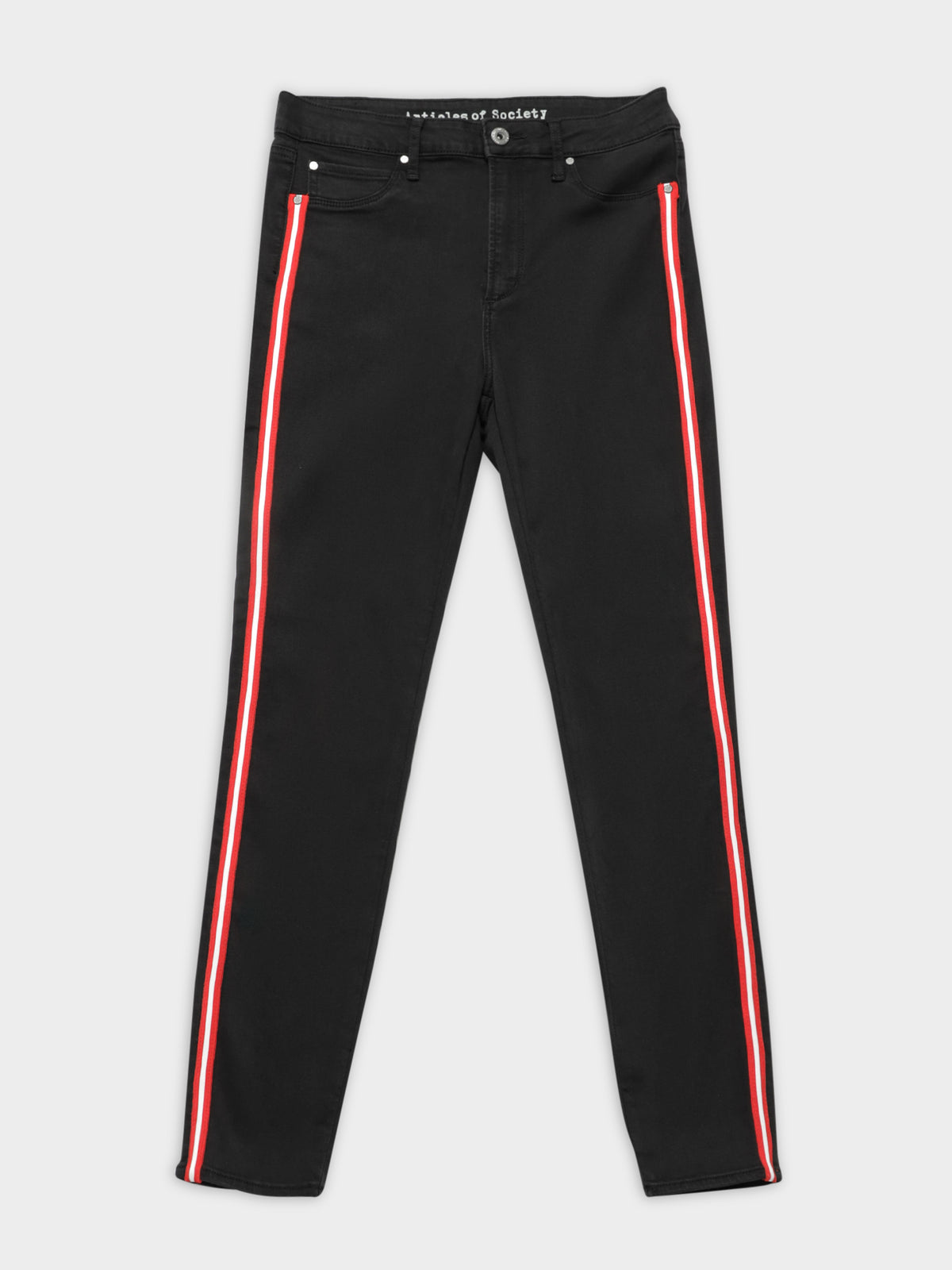 High Cisco Super Skinny Jeans in Black &amp; Red
