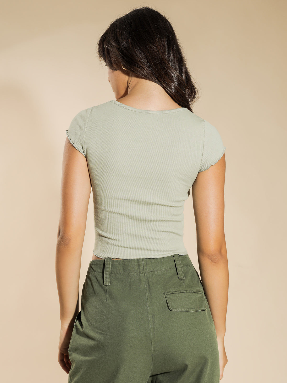 Ruched Front T-Shirt in Mist