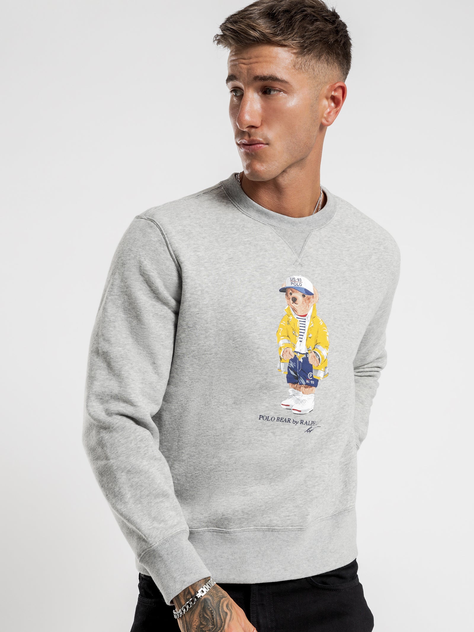 Grey Polo Ralph Lauren Men's Polo Bear Fleece Sweatshirt