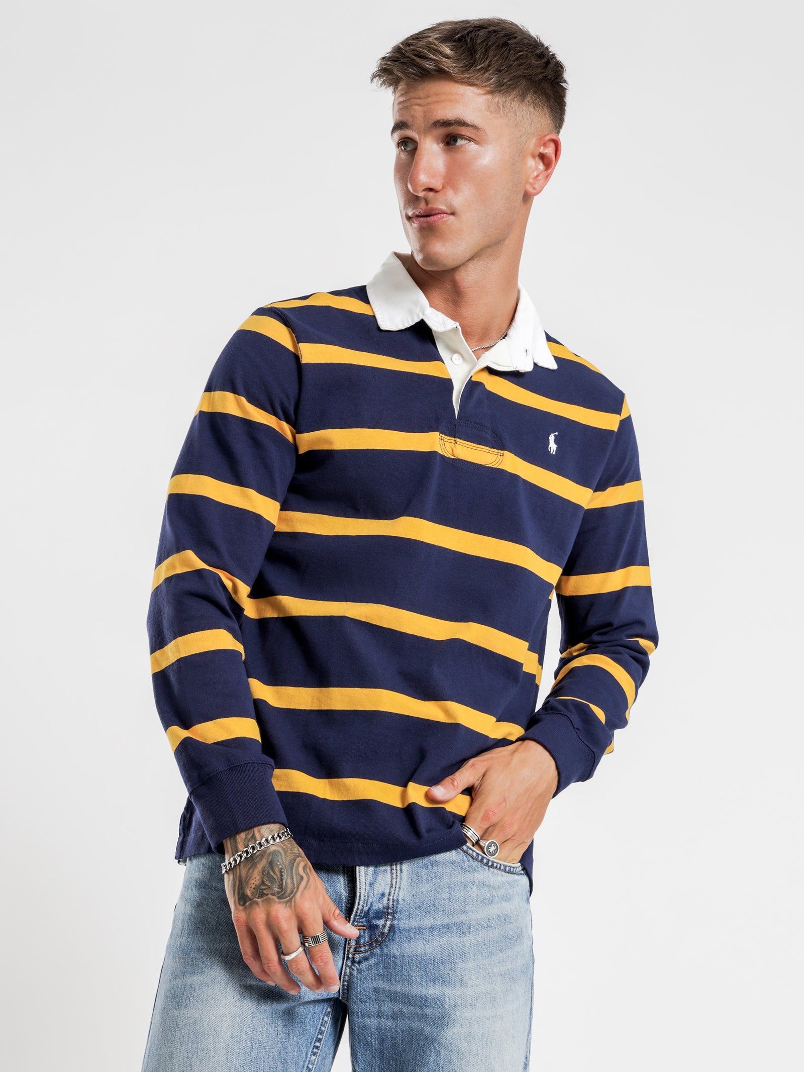 Narrow Stripe Rugby Shirt
