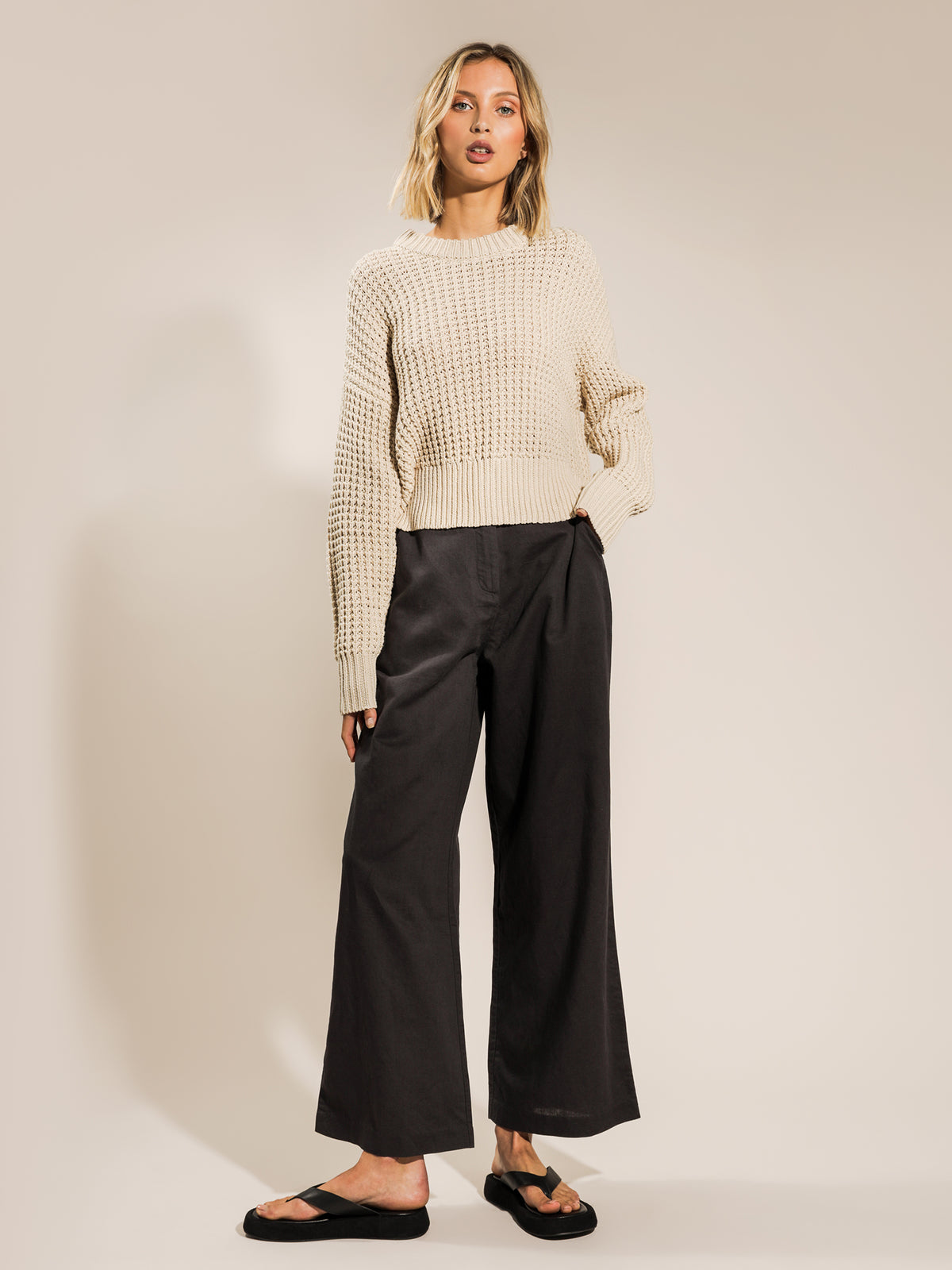Nude Lucy Eden Waffle Knit Jumper | Off White