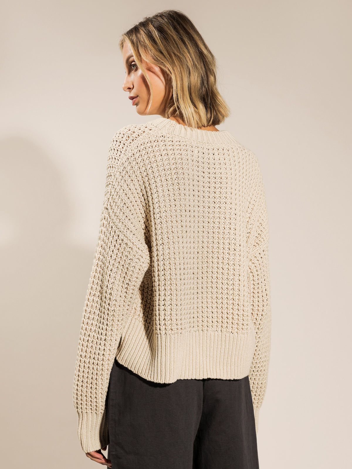 Nude Lucy Eden Waffle Knit Jumper | Off White