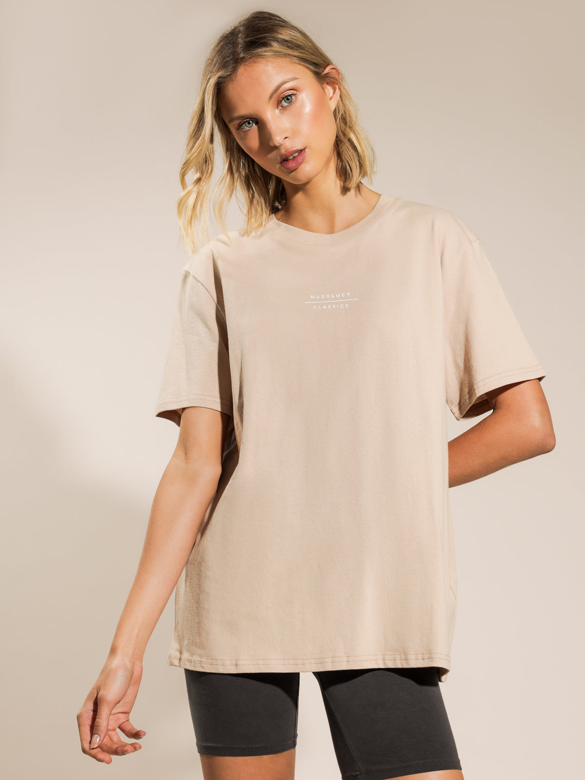 Nude Lucy Nude Classics Slogan Boyfriend T-Shirt | Sand