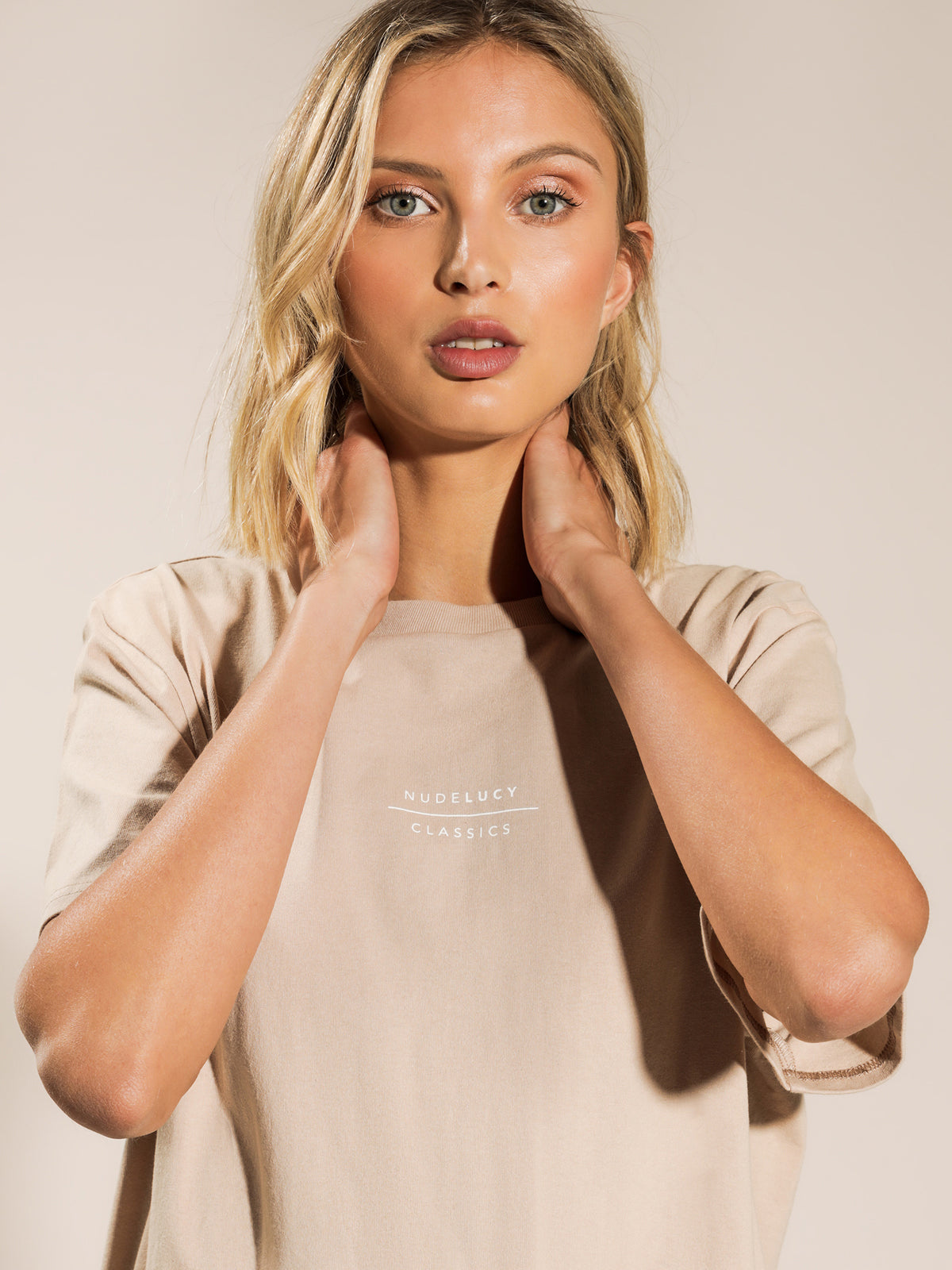 Nude Lucy Nude Classics Slogan Boyfriend T-Shirt | Sand