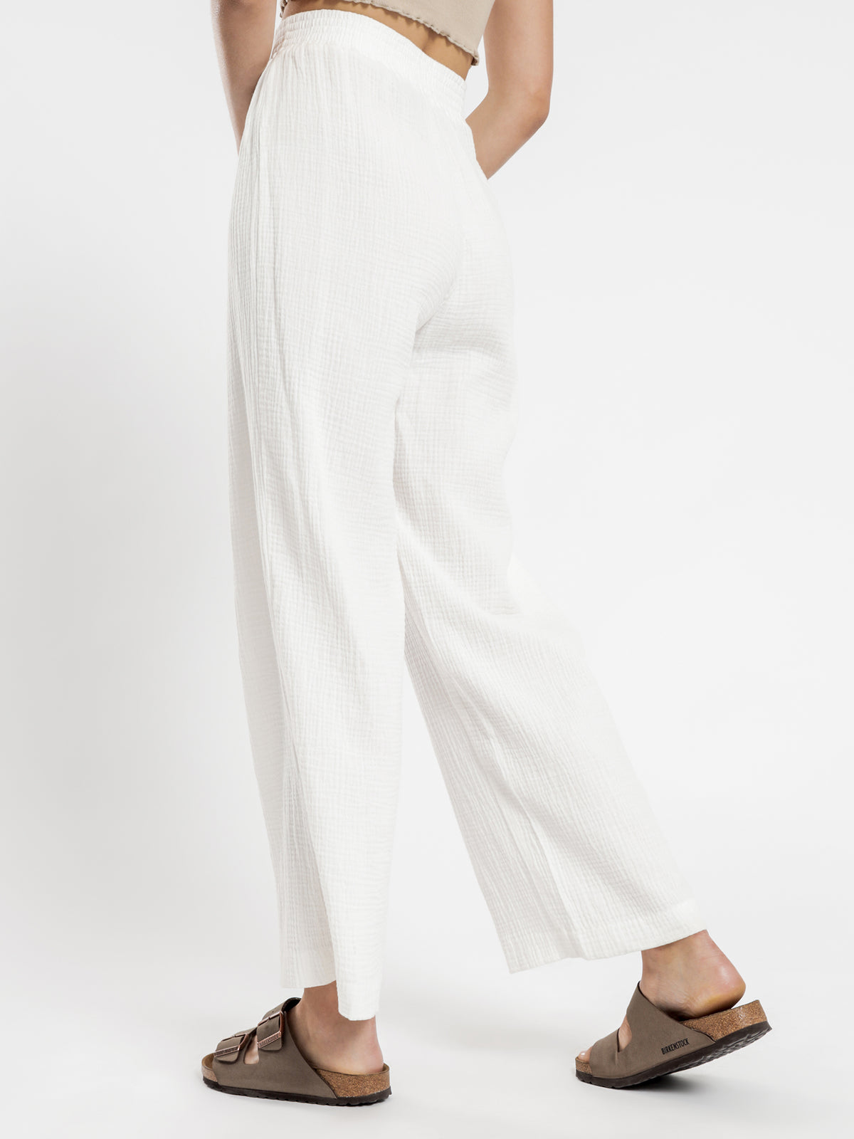 Norah Textured Pants in White