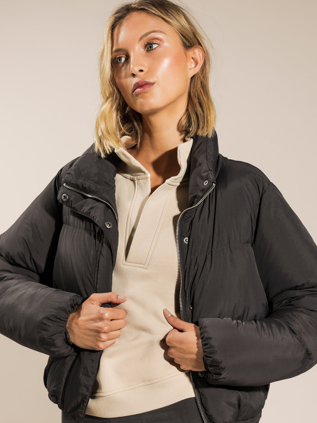 Topher Puffer Jacket in Coal