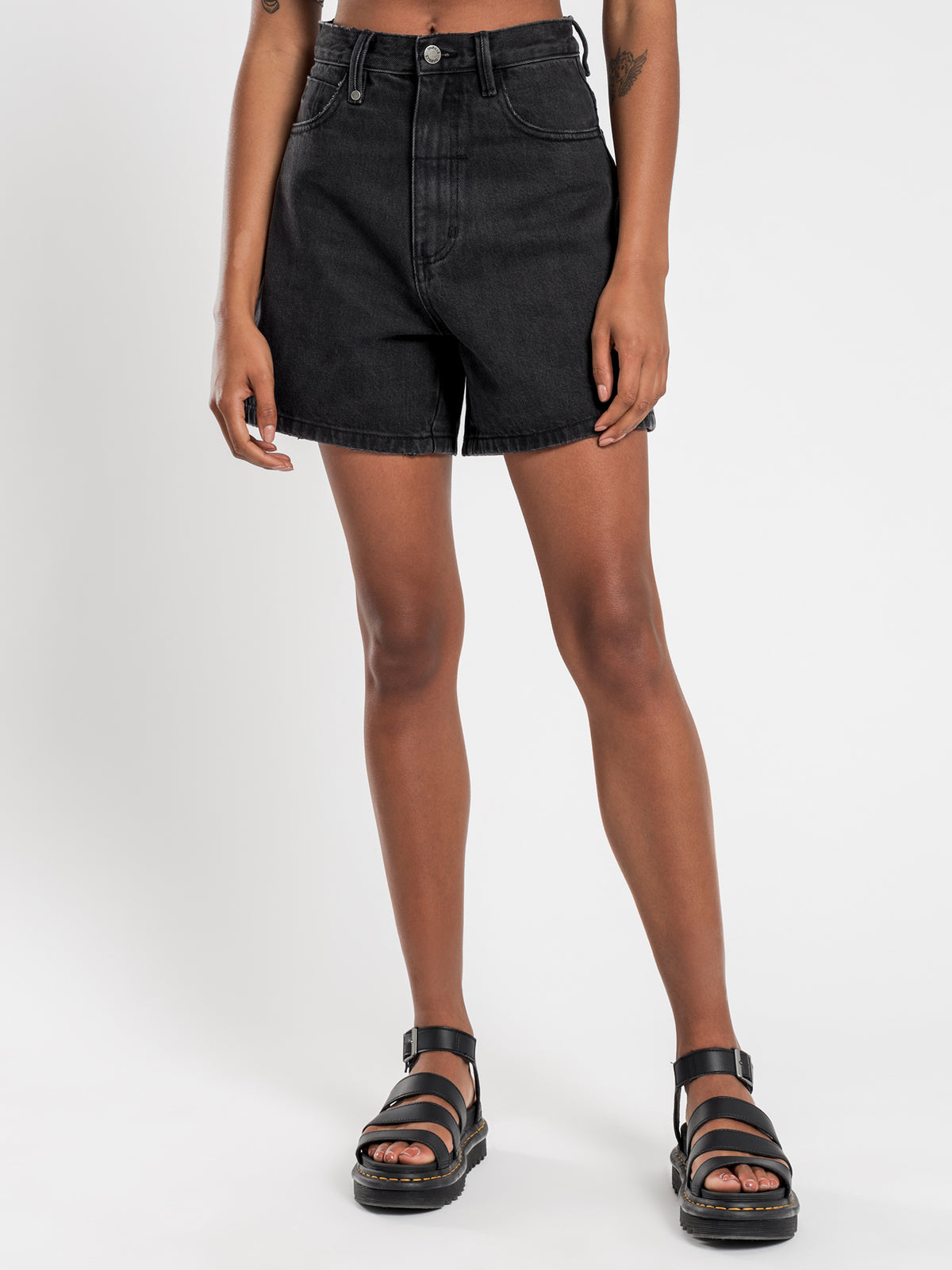Koko Denim Shorts in Faded Black