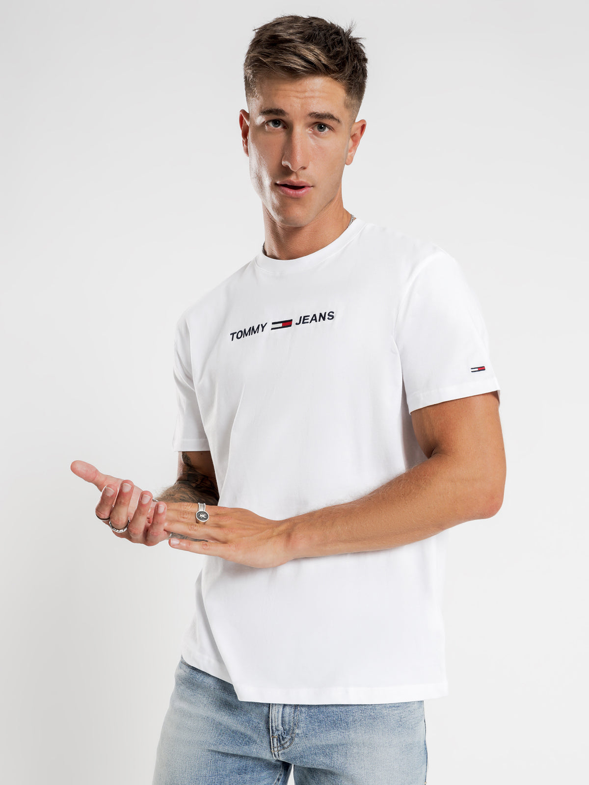 Straight Logo T-Shirt in White
