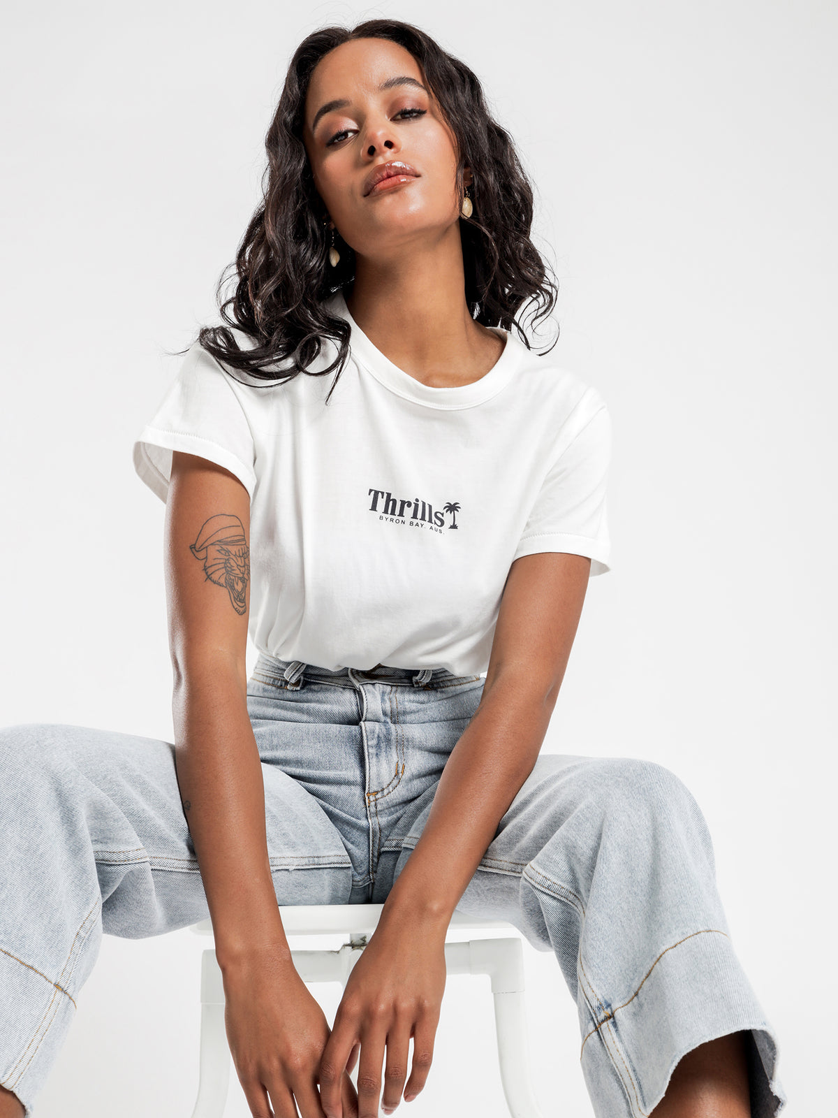 Palm Of Thrills Relaxed T-Shirt in Dirty White