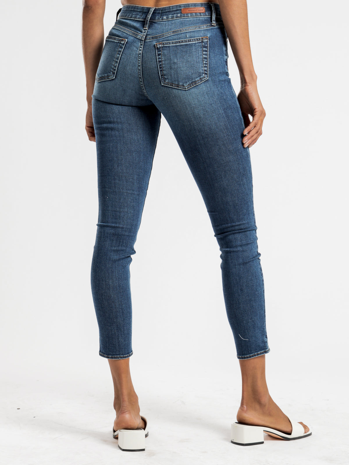 Sarah Mid Rise Skinny Jeans in Glendale Denim