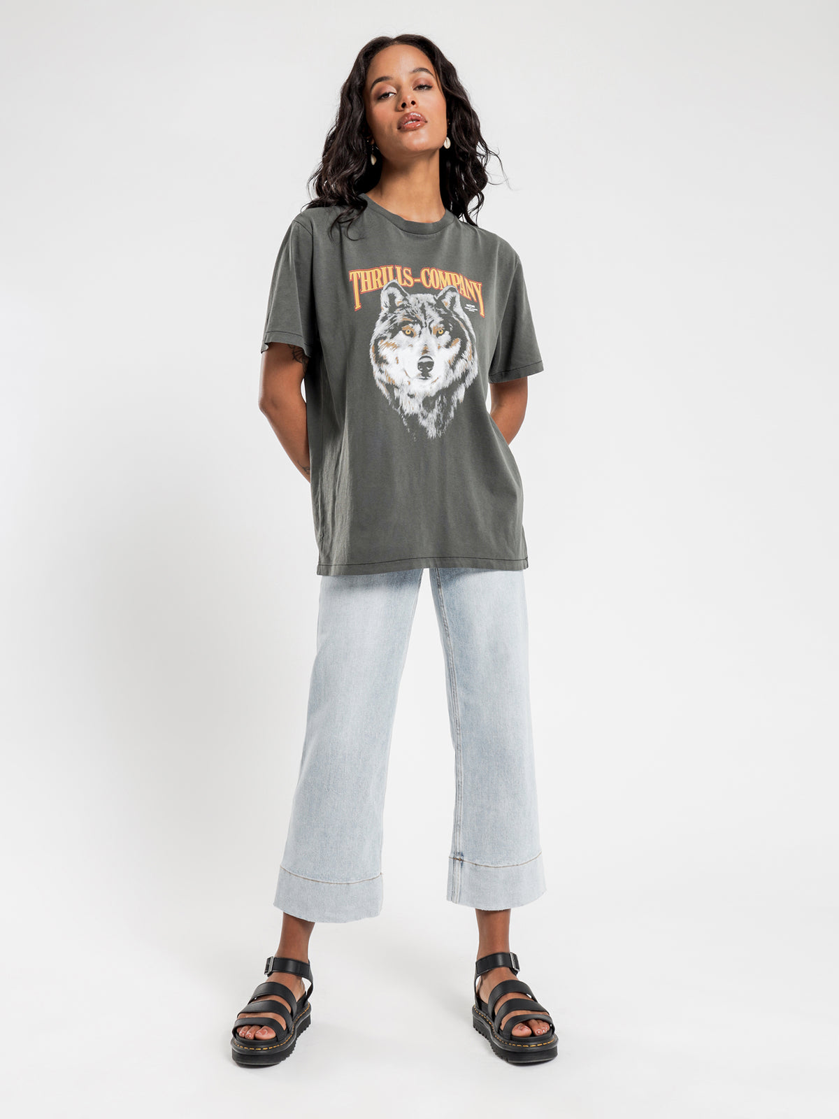 Thrills Regal Wolf Merch T-Shirt | Black