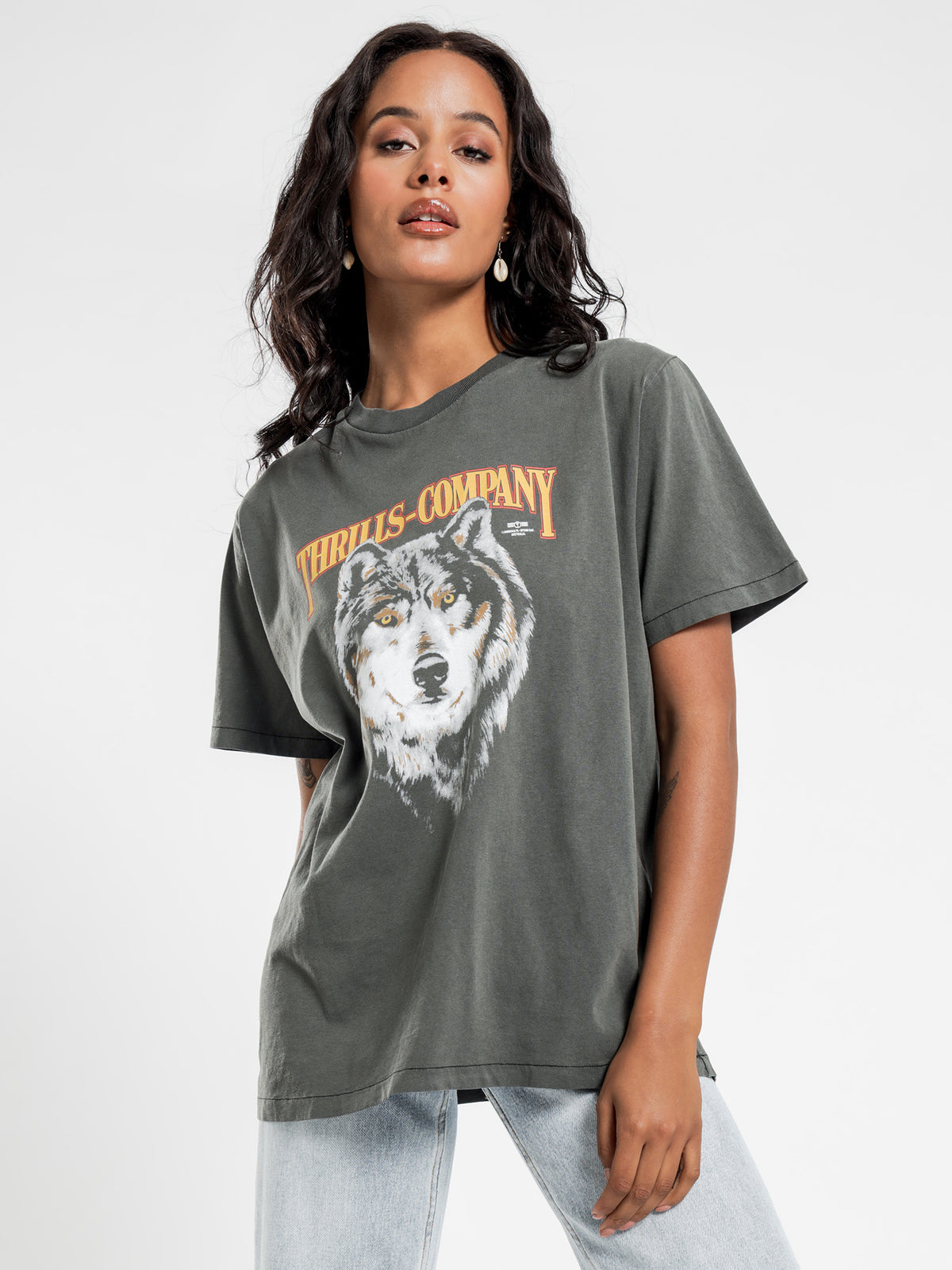 Thrills Regal Wolf Merch T-Shirt | Black