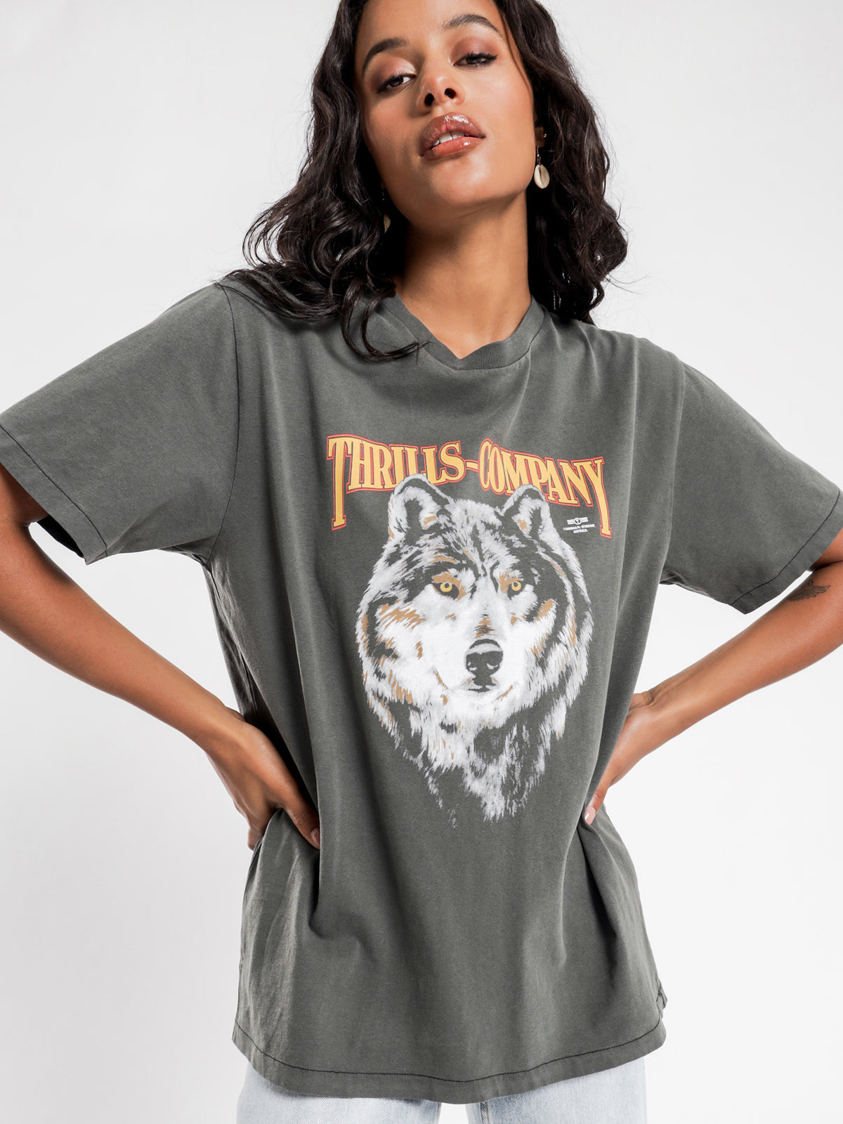 Thrills Regal Wolf Merch T-Shirt | Black
