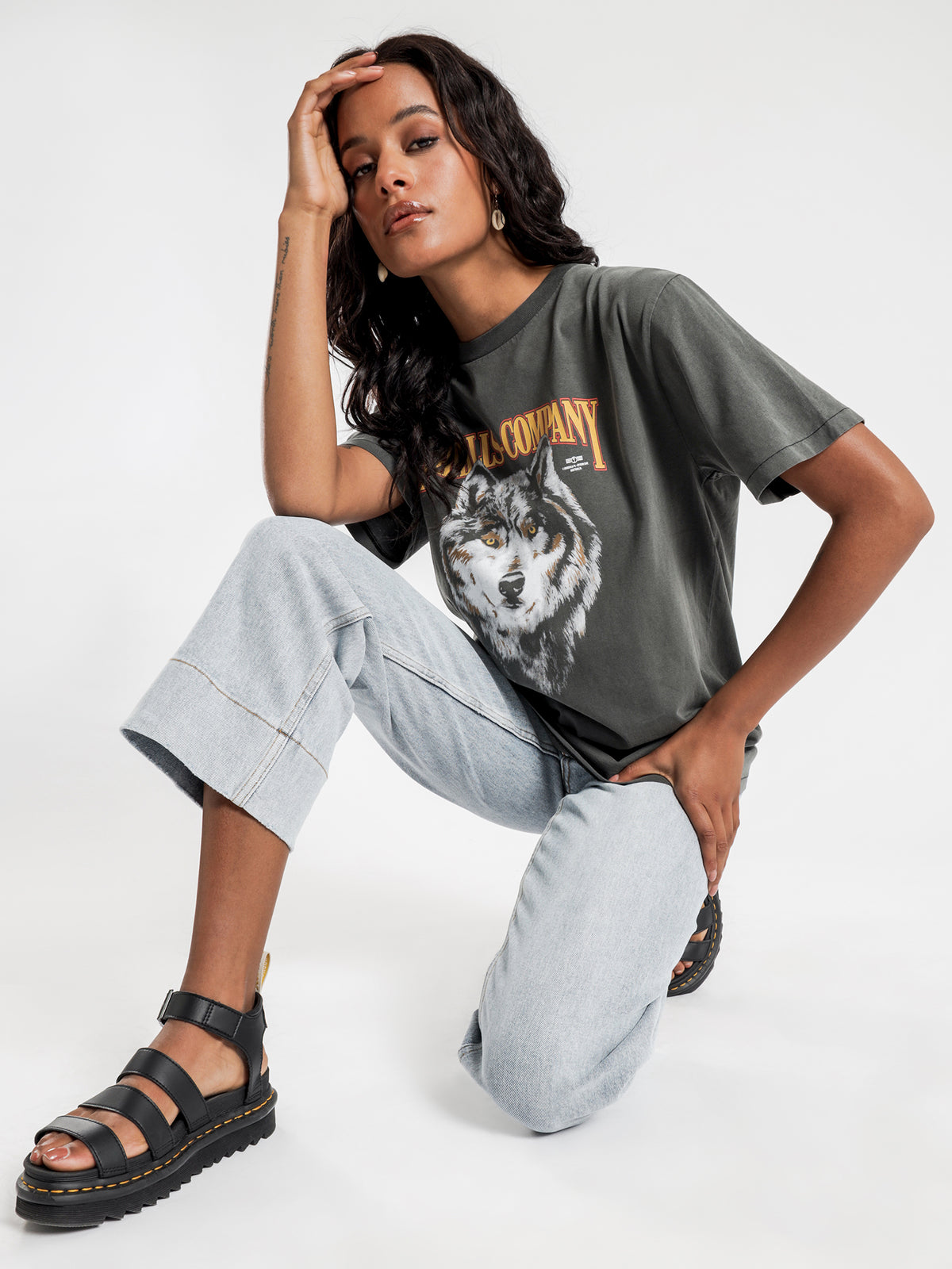Thrills Regal Wolf Merch T-Shirt | Black