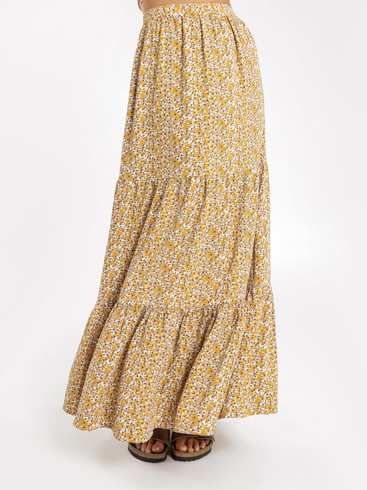 Vienna Tiered Maxi Skirt in Ditsy Floral