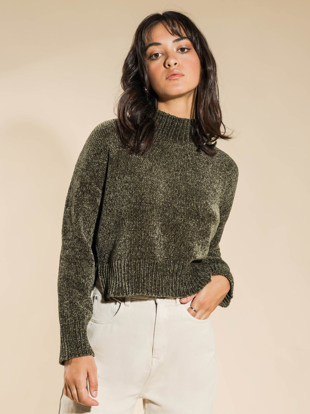 Hilda Chenille Knit in Olive