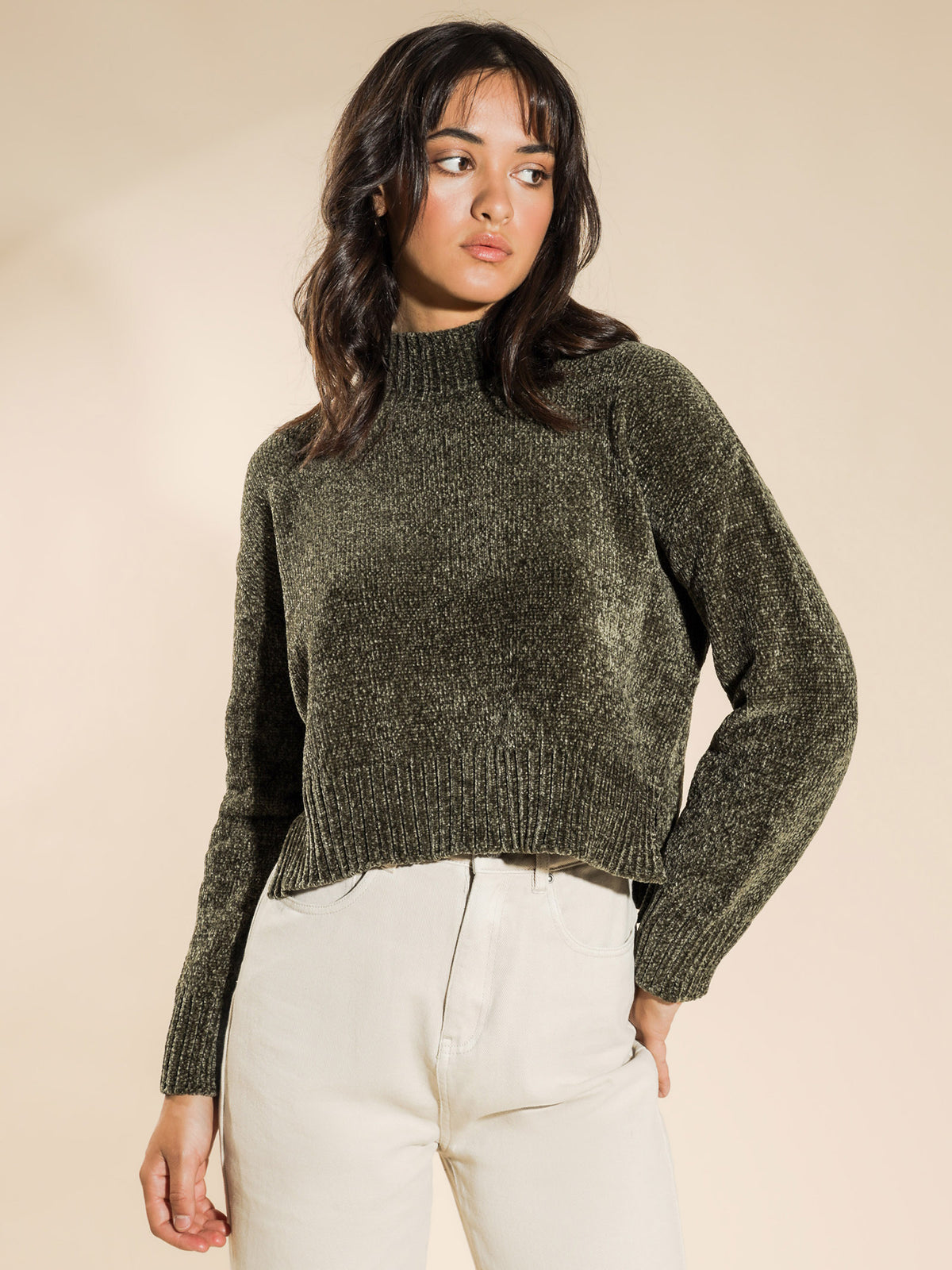 Hilda Chenille Knit in Olive