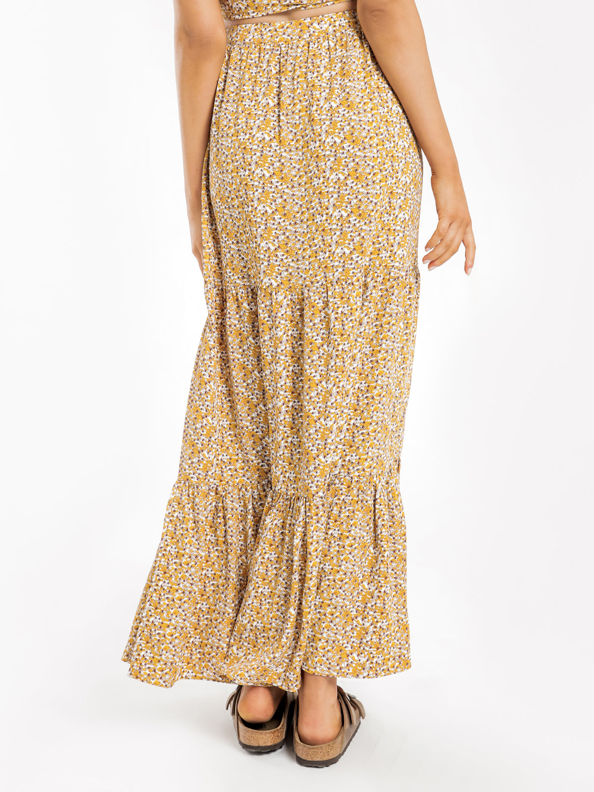 Vienna Tiered Maxi Skirt in Ditsy Floral