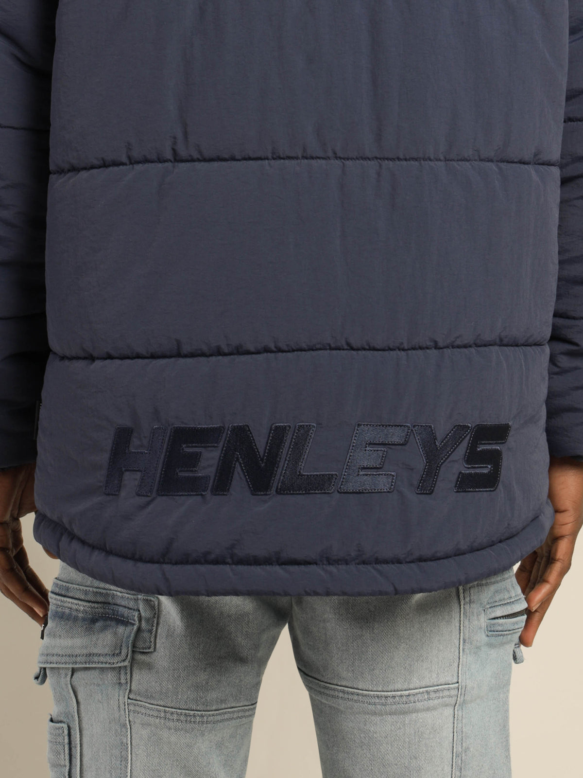 Overdrive Hooded Puffer Jacket in Navy