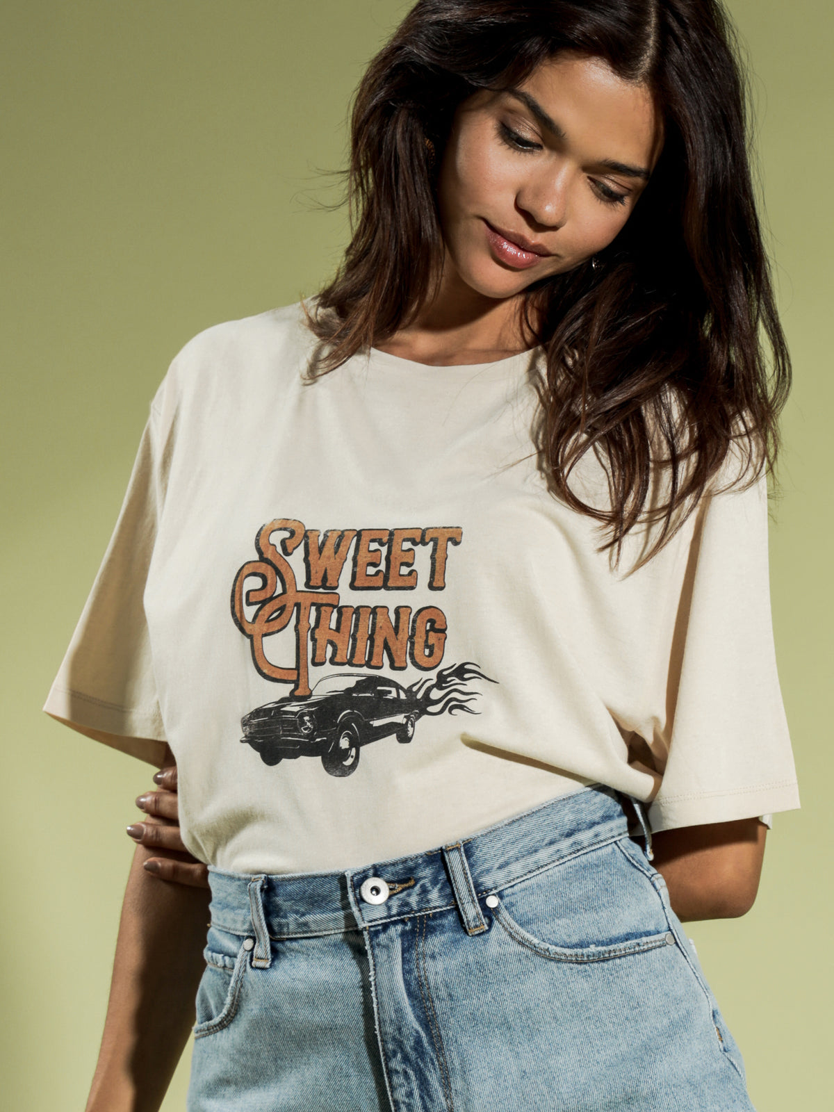 Sweet Thing Oversized Boyfriend T-Shirt in Birch