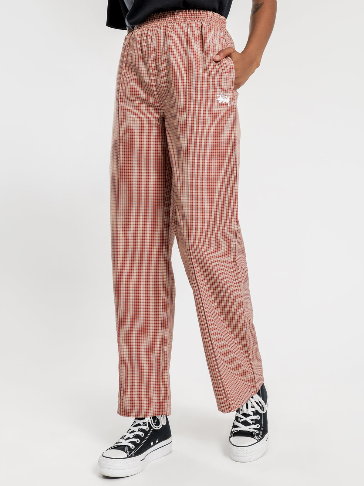 Airlie Check Trackpants in Rosette