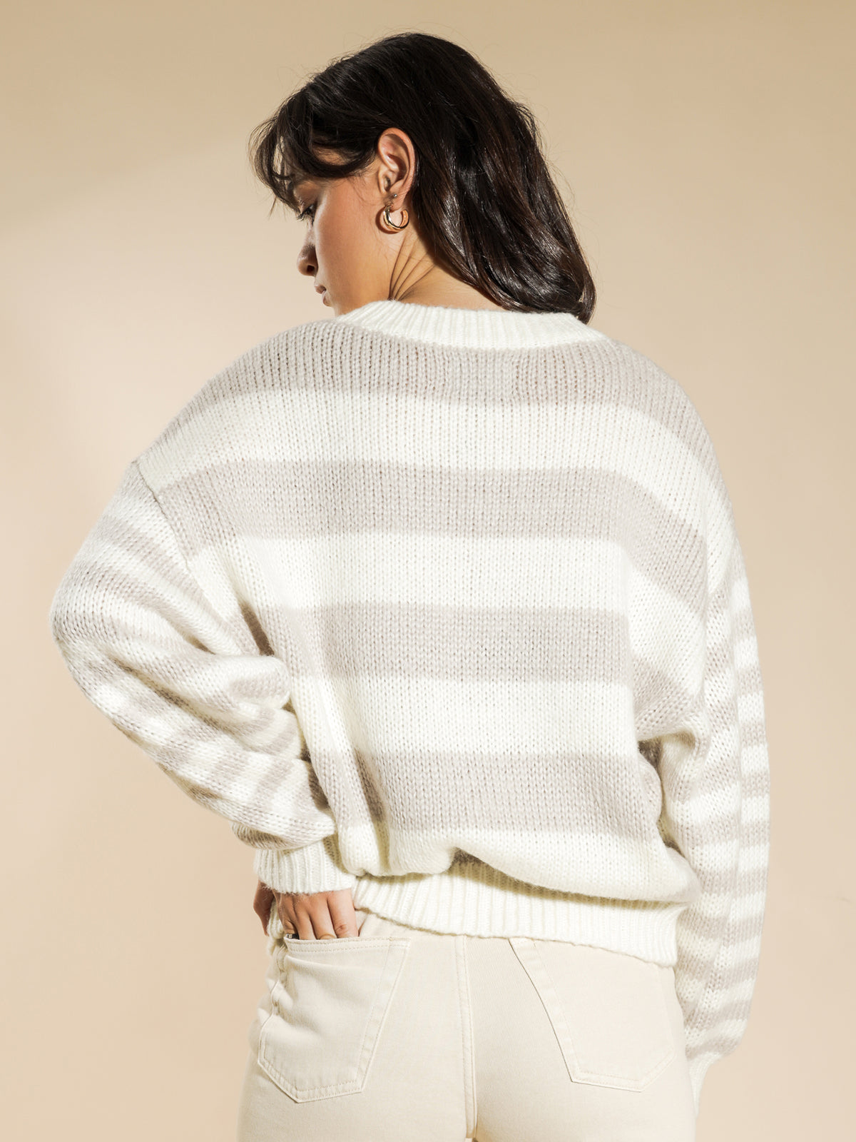 Stussy Knox Stripe Sweater | White Sands