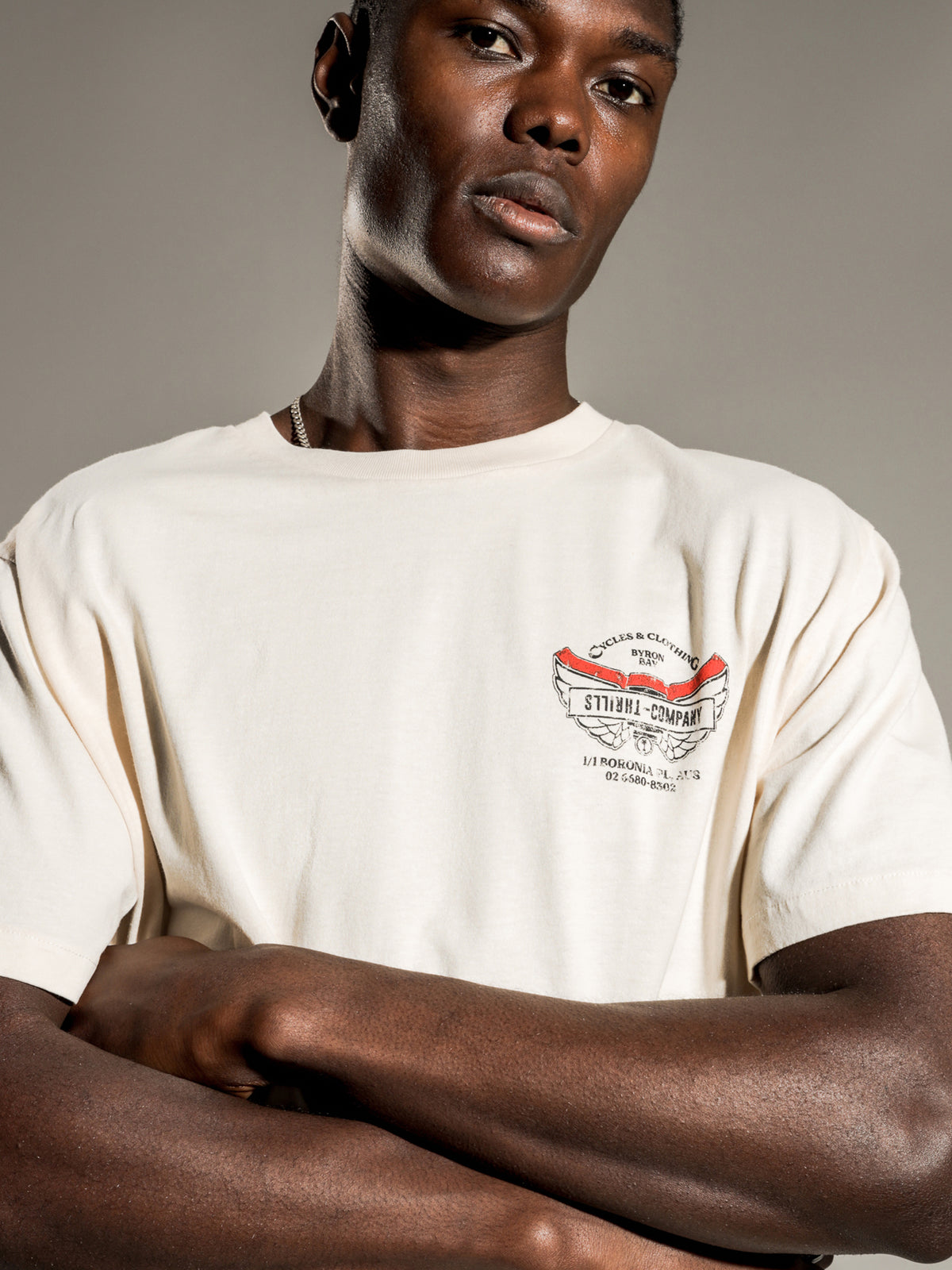C&amp;C Wings Merch T-Shirt in Heritage White