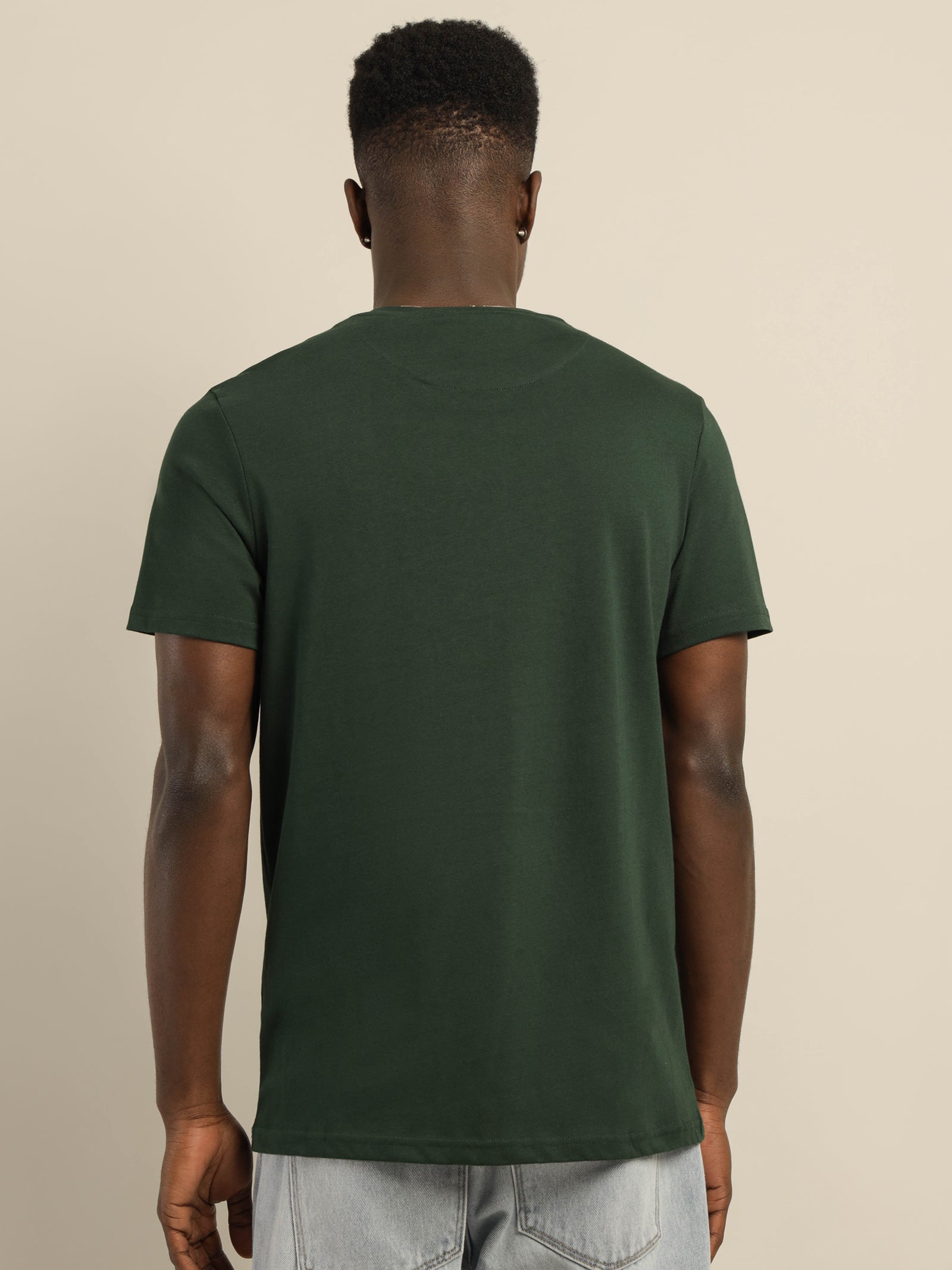 Plain T-Shirt in Dark Green
